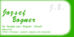 jozsef bogner business card