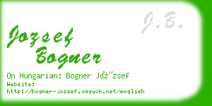 jozsef bogner business card